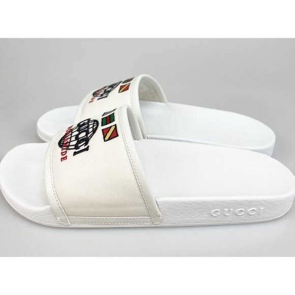 NIB Gucci worldwide man slides in white size 6 - Picture 8 of 12